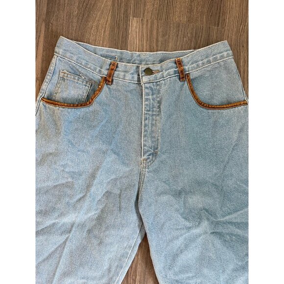 Vintage Topaz 1980s Women’s High Waist Mom Jeans Capris Long Denim Shorts - Picture 2 of 9